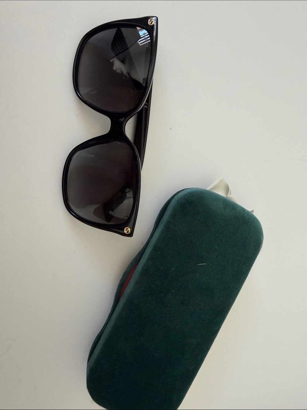 Gucci Black Designer Sunglasses with Dark Lenses